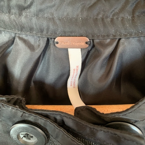 FREE PEOPLE Midnight Satin Bomber Jacket LARGE Black gorgeous - Picture 11 of 13